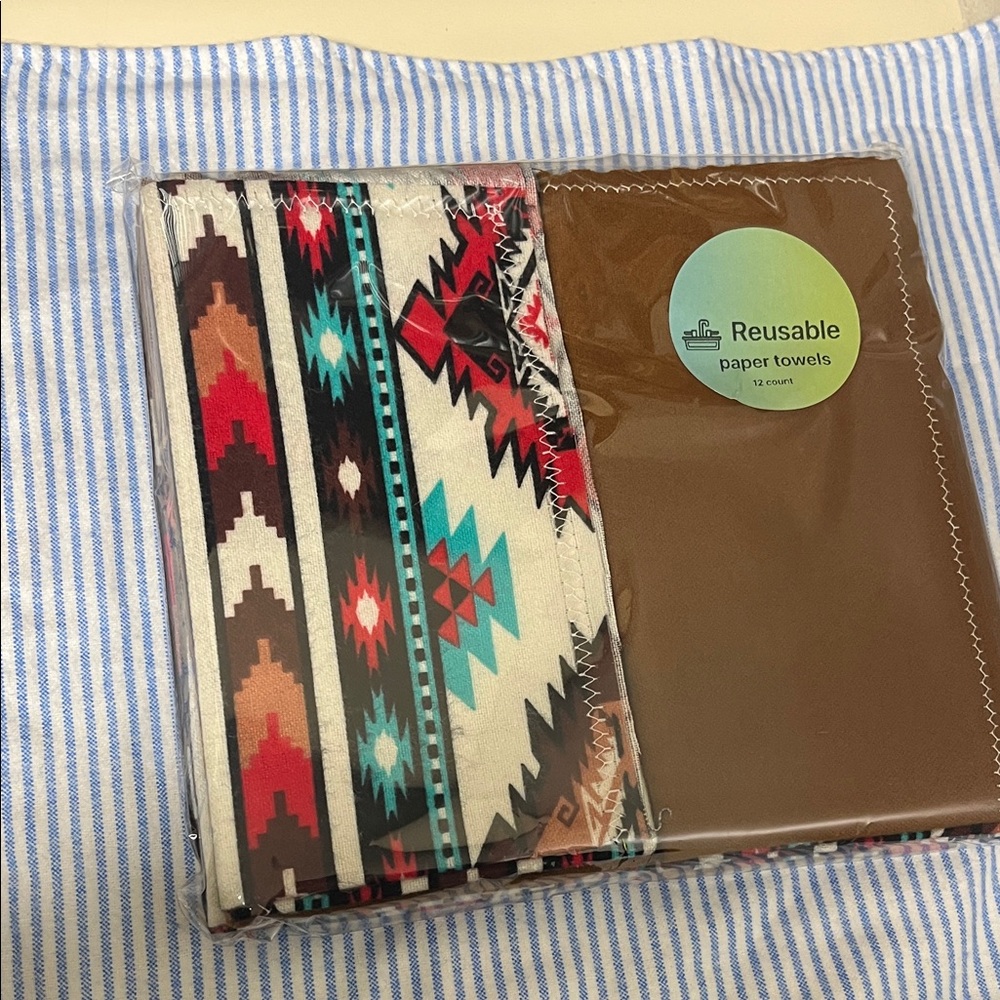Colorful Aztec Print Reusable Paper Towels